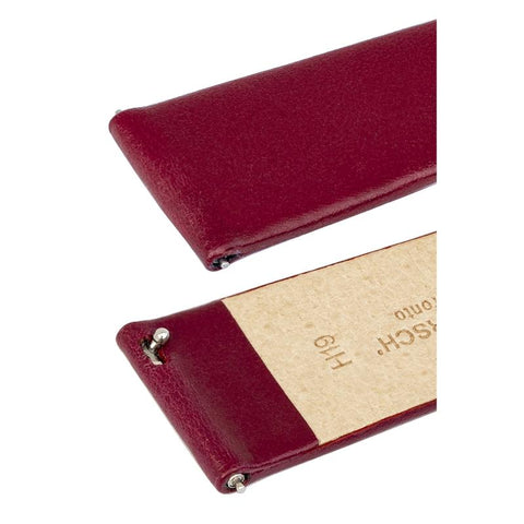 The Watch Boutique Hirsch TORONTO Fine-Grained Leather Watch Strap in BERRY