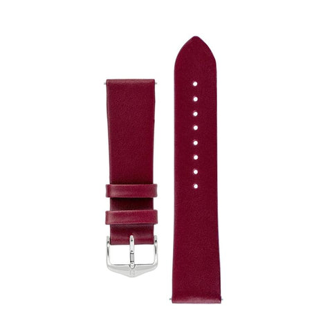 The Watch Boutique Hirsch TORONTO Fine-Grained Leather Watch Strap in BERRY