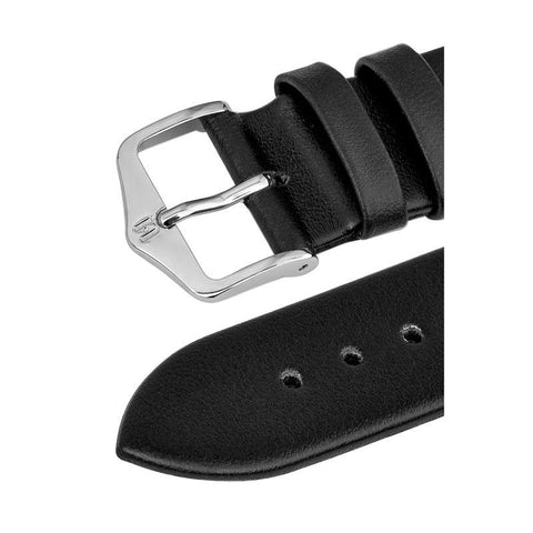 The Watch Boutique Hirsch TORONTO Fine-Grained Leather Watch Strap in BLACK