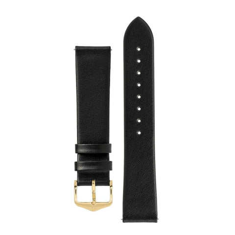 The Watch Boutique Hirsch TORONTO Fine-Grained Leather Watch Strap in BLACK