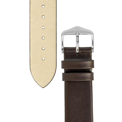 The Watch Boutique Hirsch TORONTO Fine-Grained Leather Watch Strap in BROWN