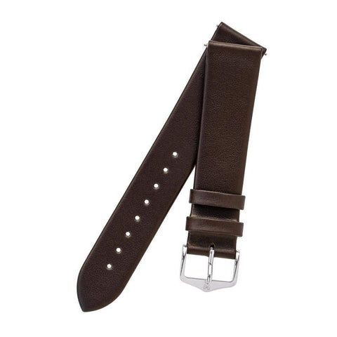 The Watch Boutique Hirsch TORONTO Fine-Grained Leather Watch Strap in BROWN