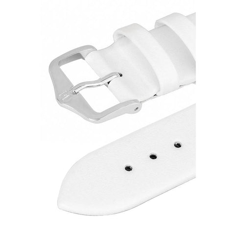 The Watch Boutique Hirsch TORONTO Fine-Grained Leather Watch Strap in WHITE