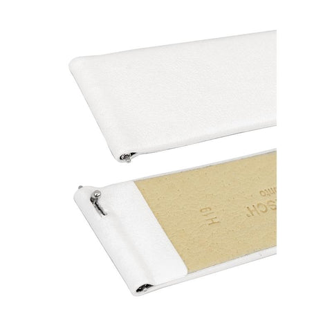 The Watch Boutique Hirsch TORONTO Fine-Grained Leather Watch Strap in WHITE