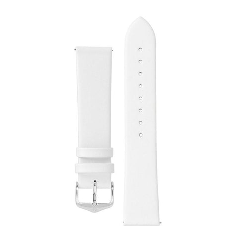 The Watch Boutique Hirsch TORONTO Fine-Grained Leather Watch Strap in WHITE