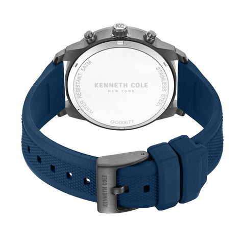 The Watch Boutique Kenneth Cole Gents Blue Silicone Strap Automatic Watch KCWGO0067701