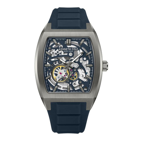 The Watch Boutique Kenneth Cole Gents Blue Silicone Strap Automatic Watch KCWGZ0063801