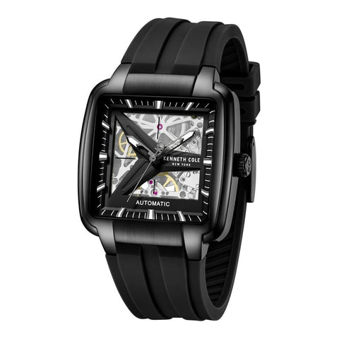 The Watch Boutique Kenneth Cole Gents Bushwick Silicone Strap Automatic Watch KCWGZ0089304