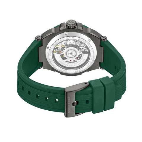 The Watch Boutique Kenneth Cole Gents Green Silicone Strap Automatic Watch KCWGZ0065603