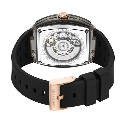 The Watch Boutique Kenneth Cole Gents Manhat Silicone Strap Automatic Watch KCWGZ0076804