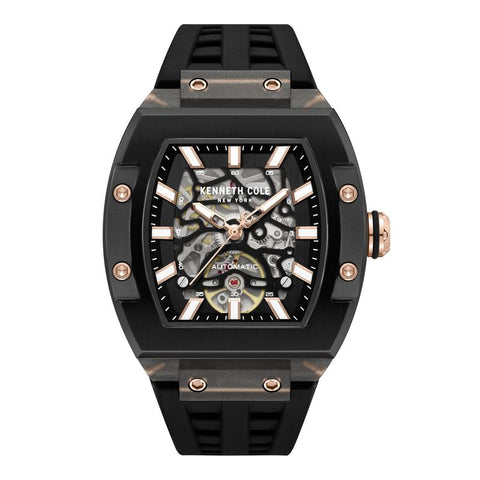 The Watch Boutique Kenneth Cole Gents Manhat Silicone Strap Automatic Watch KCWGZ0076804