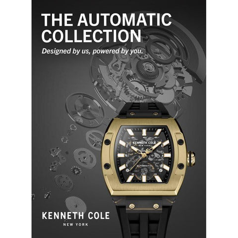 The Watch Boutique Kenneth Cole Gents Manhat Silicone Strap Automatic Watch KCWGZ0076805