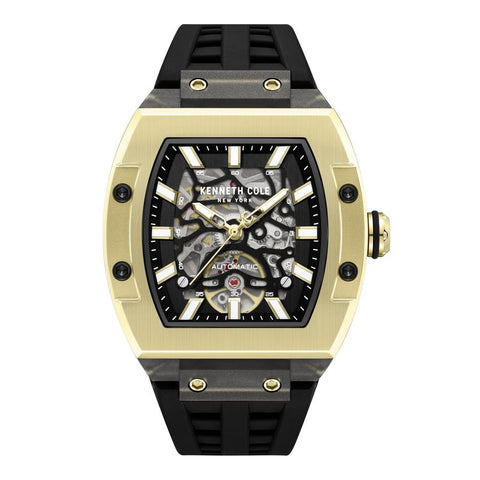The Watch Boutique Kenneth Cole Gents Manhat Silicone Strap Automatic Watch KCWGZ0076805