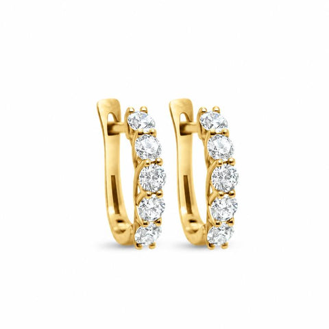Lab-Grown Diamond Round Earrings 0.40ct 9ct Yellow Gold