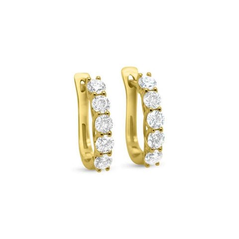 The Watch Boutique Lab-Grown Diamond Round Earrings 0.76ct 9ct Yellow Gold