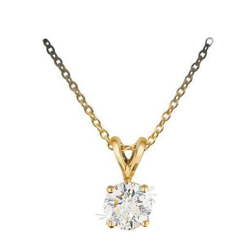 The Watch Boutique Lab-Grown Diamond Round Pendant 0.16ct 9ct Yellow Gold