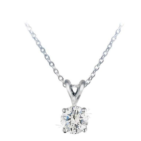 Lab-Grown Diamond Round Pendant 0.31ct 9ct White Gold