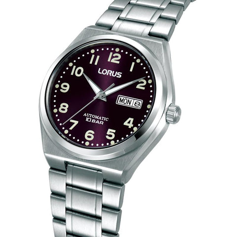 The Watch Boutique Lorus Automatic Purple Sunray Dial Men's Watch