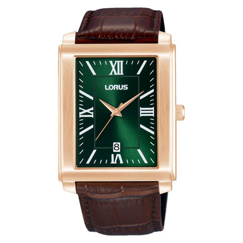 The Watch Boutique Lorus Classic Men's Quartz Watch Dark Green Sunray Dial