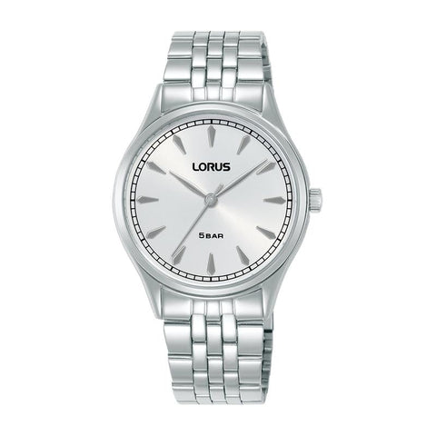 Lorus Classic Women's Quartz Watch Stainless Steel Silver White Sunray Dial
