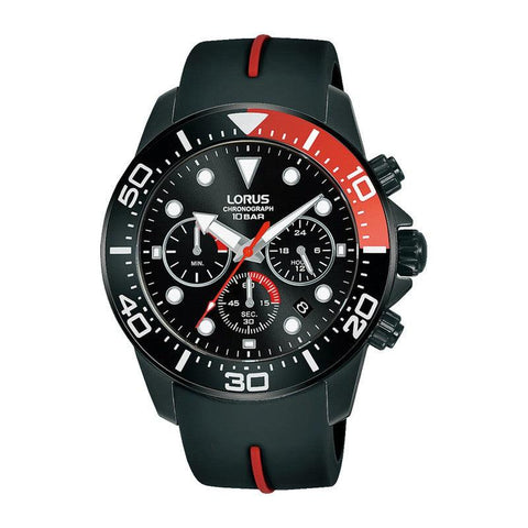 The Watch Boutique Lorus Gents Black Chronograph Watch