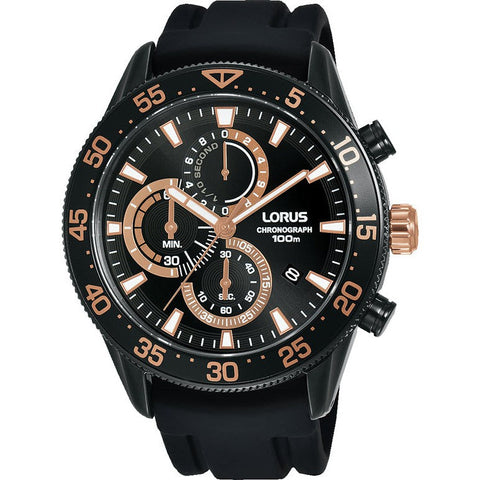 The Watch Boutique Lorus Gents Black Chronograph Watch