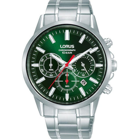 The Watch Boutique Lorus Gents Green Dial Chronograph Watch