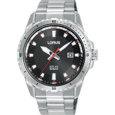 The Watch Boutique Lorus Gents Silver 3-Hands Solar Watch