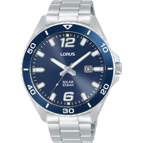The Watch Boutique Lorus Gents Silver 3-Hands Solar Watch