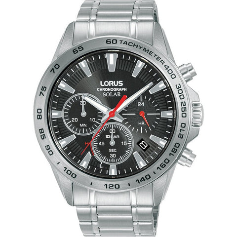 The Watch Boutique Lorus Gents Silver Chronograph Solar Watch