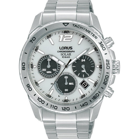 The Watch Boutique Lorus Gents Silver Chronograph Solar Watch