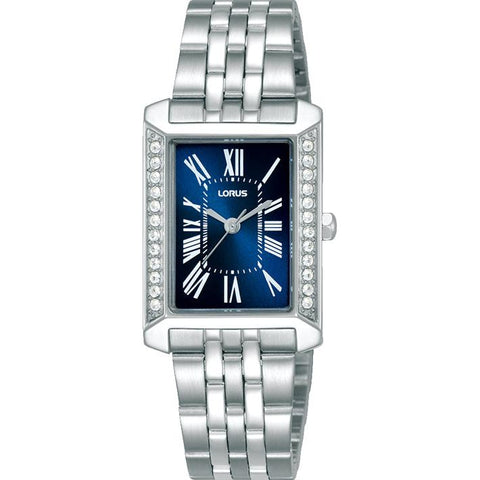 The Watch Boutique Lorus Ladies Rectangle Blue Dial Watch