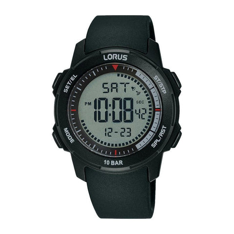 The Watch Boutique Lorus Mens Black Digits Dial Sports Watch