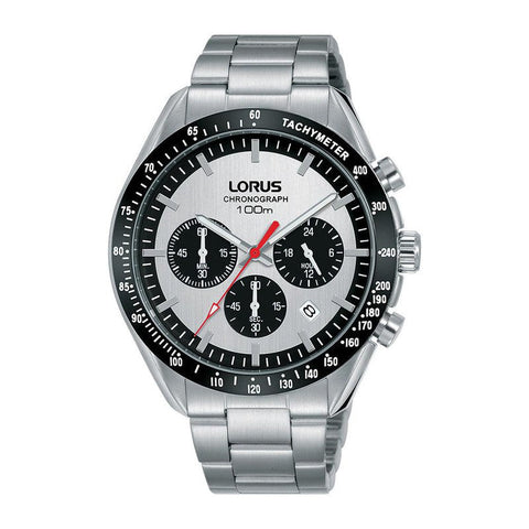 The Watch Boutique Lorus Mens Silver Sunray Dial Sports Watch