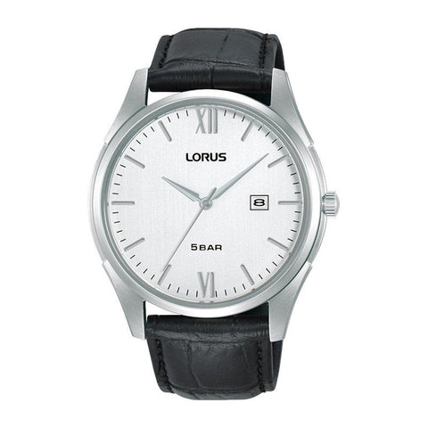 The Watch Boutique Lorus Mens White Hairline Dial Watch