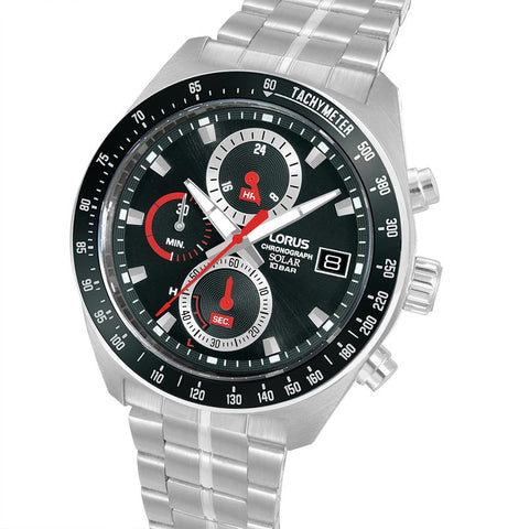 The Watch Boutique Lorus Solar Chronograph Men's Stainless Steel Watch