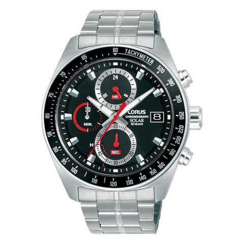 The Watch Boutique Lorus Solar Chronograph Men's Stainless Steel Watch