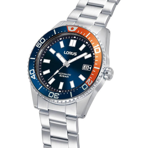 Lorus Sports Men's Automatic Watch Stainless Steel Dark Blue Sunray Dial