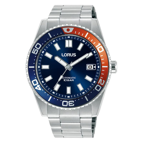 Lorus Sports Men's Automatic Watch Stainless Steel Dark Blue Sunray Dial