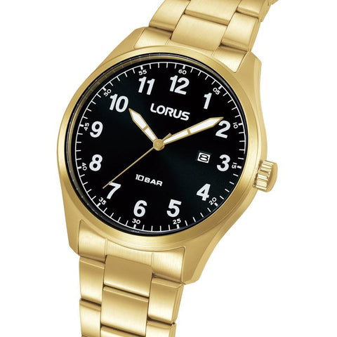 The Watch Boutique Lorus Sports Men's Quartz Watch Black Sunray Dial