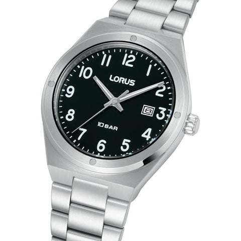 The Watch Boutique Lorus Sports Men's Quartz Watch Black Sunray Dial