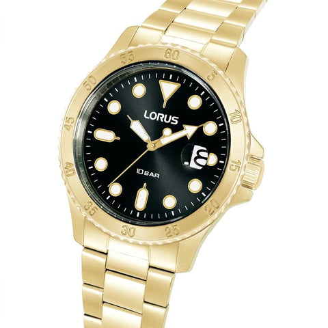 The Watch Boutique Lorus Sports Men's Quartz Watch Black Sunray Dial