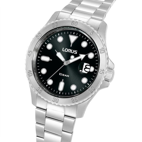 The Watch Boutique Lorus Sports Men's Quartz Watch Black Sunray Dial