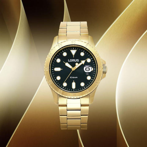 The Watch Boutique Lorus Sports Men's Quartz Watch Black Sunray Dial