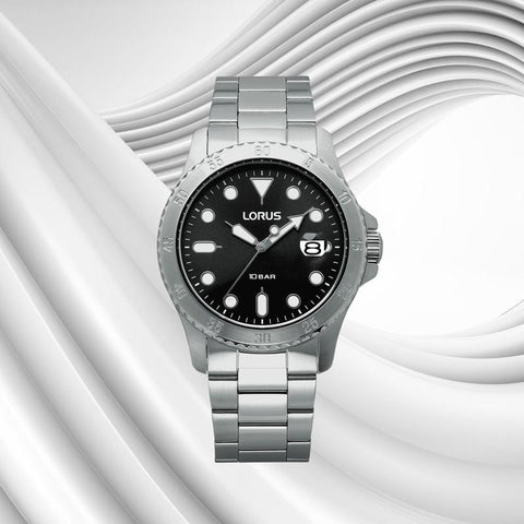 The Watch Boutique Lorus Sports Men's Quartz Watch Black Sunray Dial