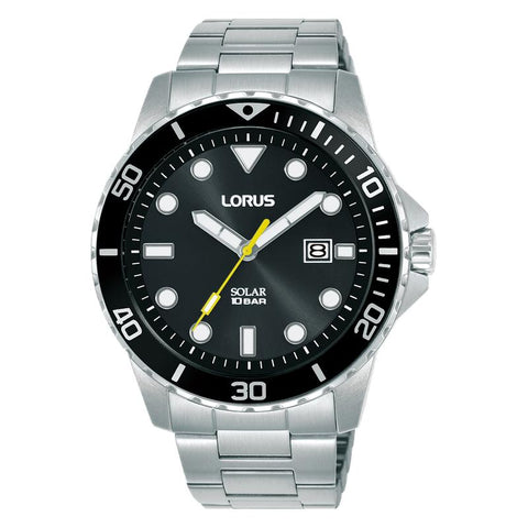 The Watch Boutique Lorus Sports Men's Quartz Watch Black Sunray Dial
