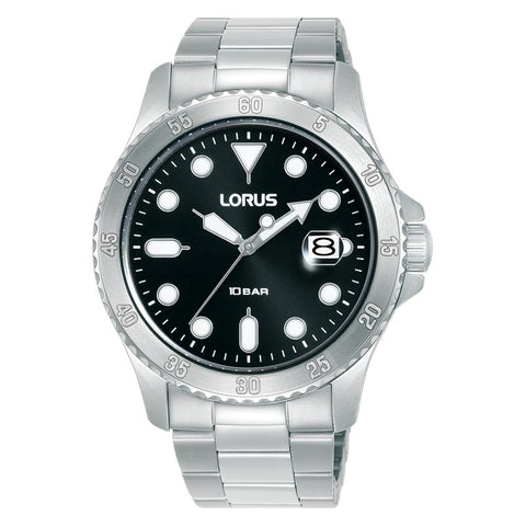 The Watch Boutique Lorus Sports Men's Quartz Watch Black Sunray Dial