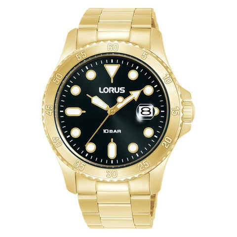 The Watch Boutique Lorus Sports Men's Quartz Watch Black Sunray Dial