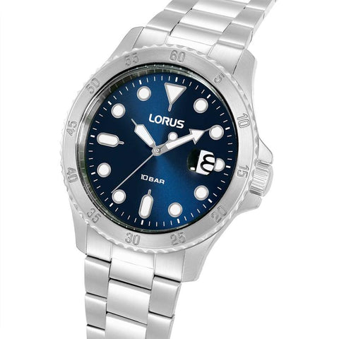 The Watch Boutique Lorus Sports Men's Quartz Watch Dark Blue Sunray Dial