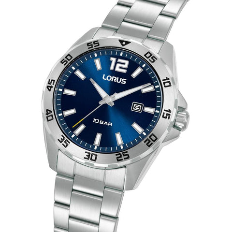 The Watch Boutique Lorus Sports Men's Quartz Watch Dark Blue Sunray Dial